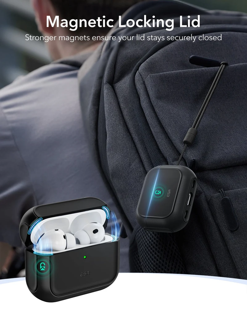 25W CryoBoost Foldable 3-in-1 Magnetic Charger and AirPods Pro 3 Orbit Hybrid Case Bundle – EU Plug-Black