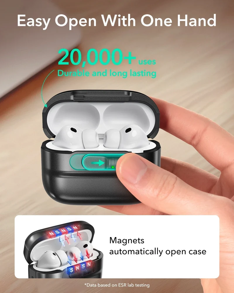 25W CryoBoost Foldable 3-in-1 Magnetic Charger and AirPods Pro 3 Pulse FlickLock Case Bundle – US Plug-Black