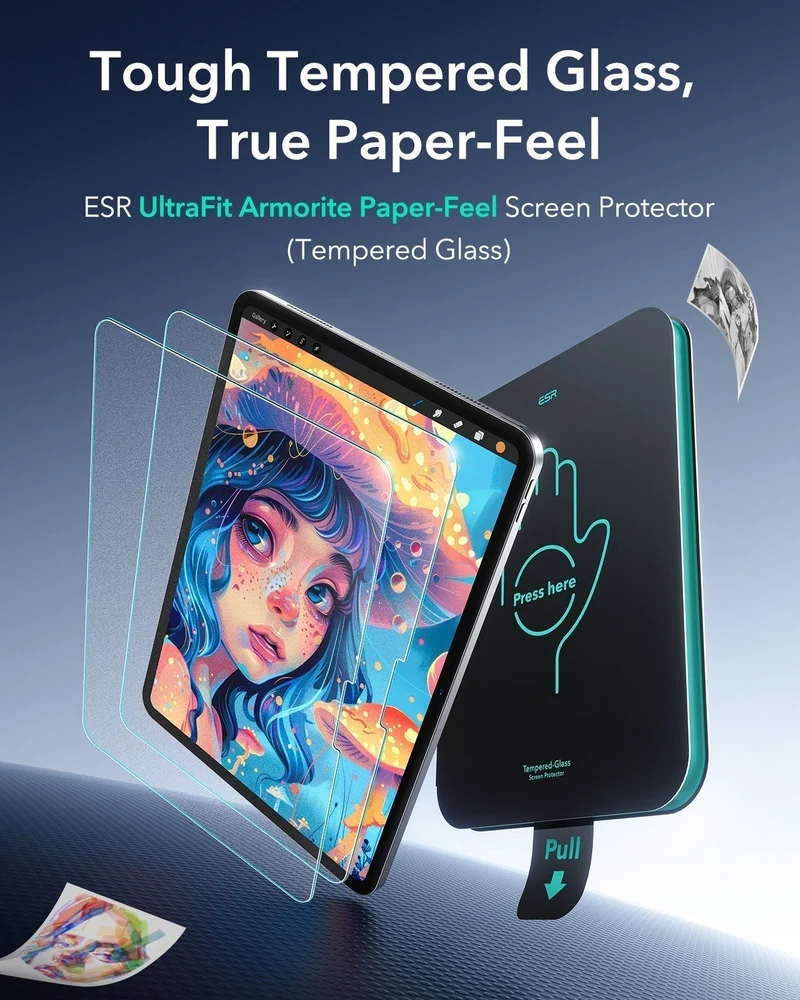 iPad Pro 13" (2025) Bundle Shift Magnetic Case & Armorite® Paper-Feel Protection - Purple