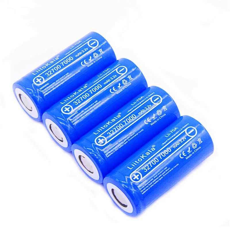 4 pieces 3.2V 32700 6500mAh LiFePO4 battery for continuous discharge maximum 55A high-performance