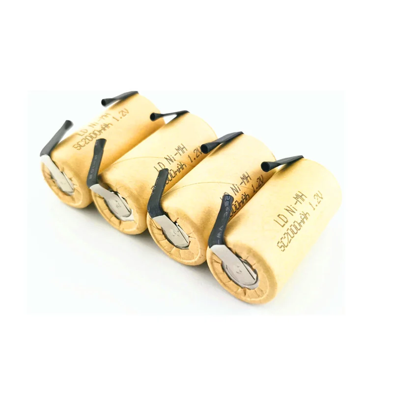 10 pieces Ni-Mh 1.2V SC 2000mAh Ni MH high performance tool battery cell discharge rate 10C battery cell DIY nicke