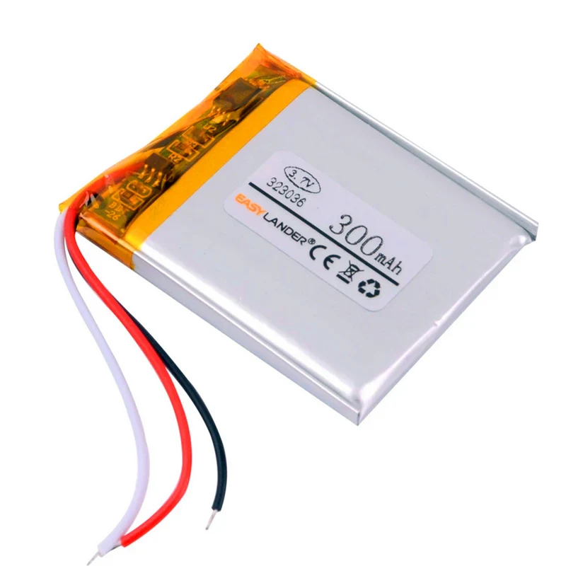 3 wire 323036 3.7V 300mAh lithium polymer battery for Original Sansa replacement Sansa clip MP3 player