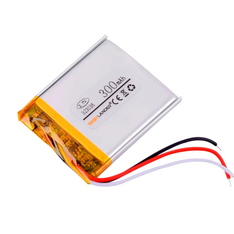 3 wire 323036 3.7V 300mAh lithium polymer battery for Original Sansa replacement Sansa clip MP3 player