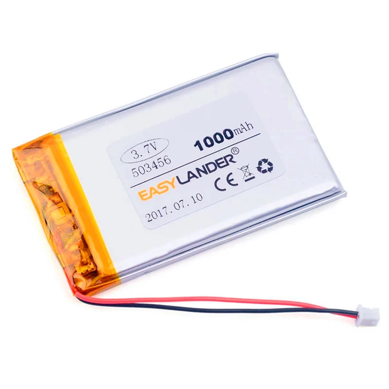 503456 3.7V 1000mAh for GPS Tracker MP4 MP5 DVR Speaker Toys E Book