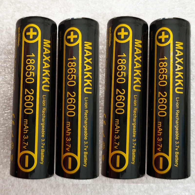 4PCS 3.7V 18650 2600mAh rechargeable battery ICR18650-26FM safety battery