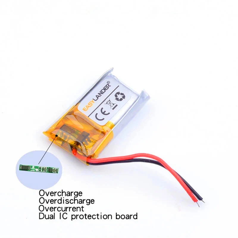 601218 3.7V 90mAh battery for bluetooth headset toys MP3 MP4 bluetooth headset 3D glasses smart bracelet