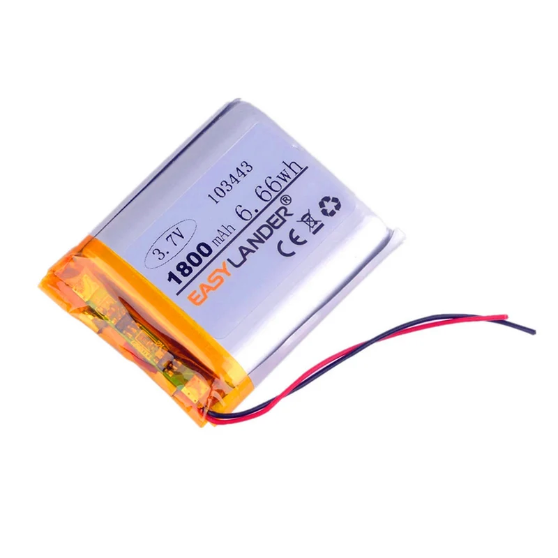 103443 3.7V 1800mah lithium polymer battery for GPS navigator Car DVR radio TD-V26 JH-MD07D