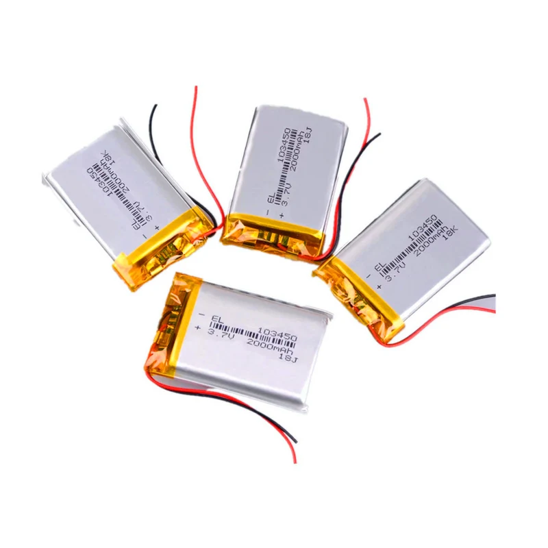 3.7V 2000mAh 103450 Lithium Polymer Lithium Battery Navigator DVR GPS Camera