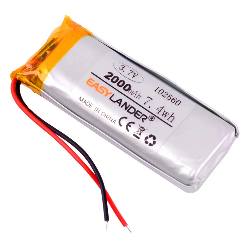 3.7 V 2000 mAh 102560 lithium polymer battery pack Lithium-ion lithium battery pack for e-book mobile power DIY tablet