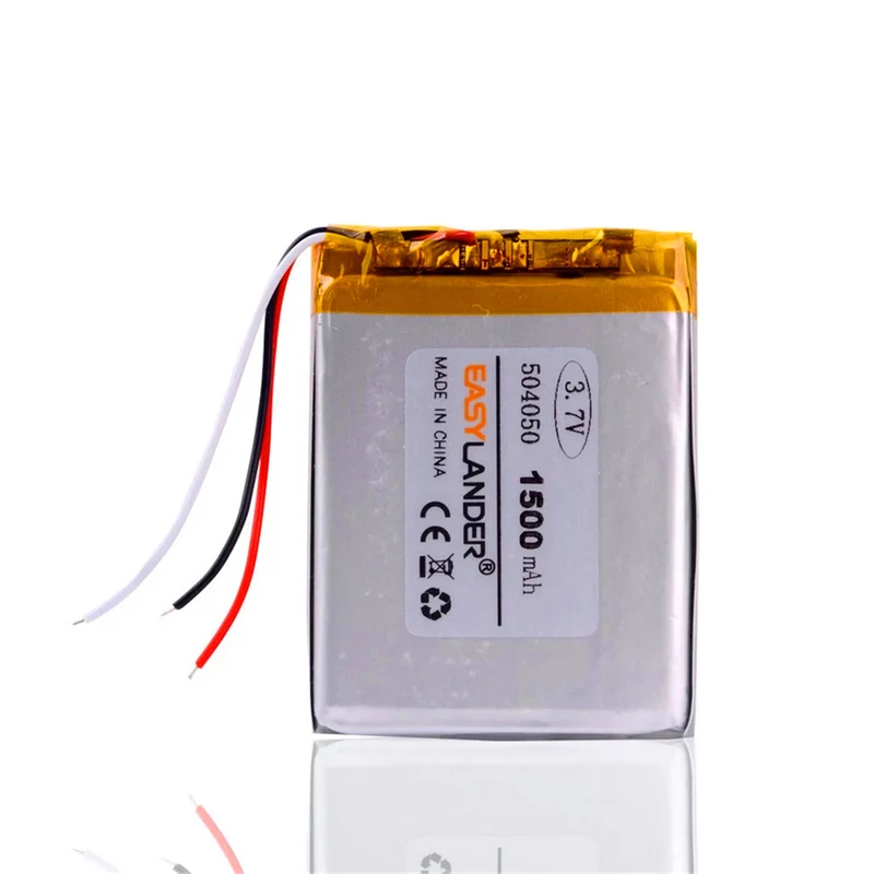 504050 3.7V 3-Wire 1500MAH Polymer Lithium Battery for GPS, mp3, mp4 ,Cell Phone, Navigator DVR