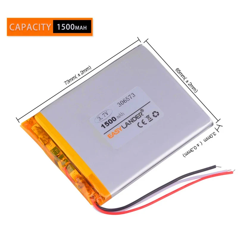 306573 3.7V 1500mAh battery for E-Book Gmini T6LHD Lite Digma R60g Reader Digma S665