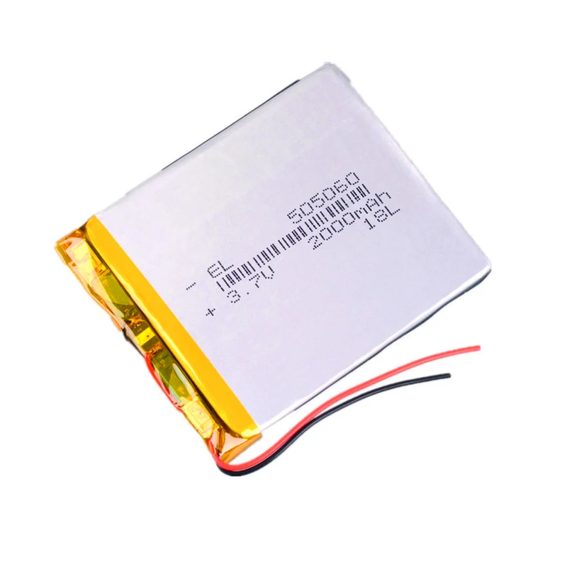 3.7V 2000mAh 505060 lithium battery for intercom Bluetooth speaker PDA POS GPSPOS