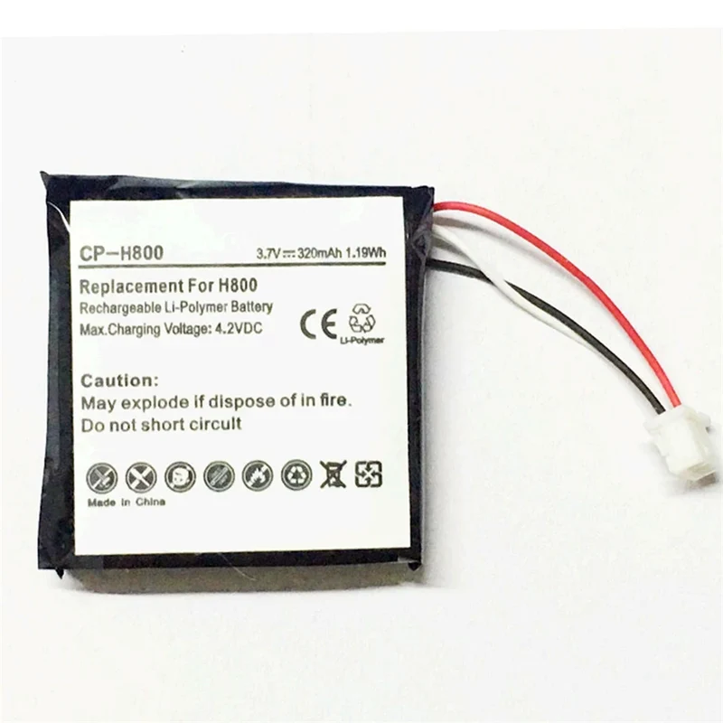 3.7V 320mAh lithium polymer battery for 981-000337 AHB472625PST Logitech H800 headset 3-wire connection