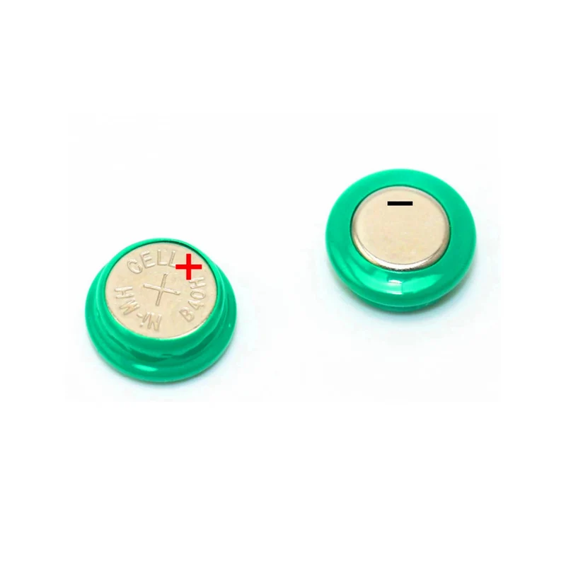 2 pieces 2 nickel metal hydride button batteries 1.2 V 40 MAH suitable for garden sun lamps Diameter: 11.5 Thickness: 5.2 mm