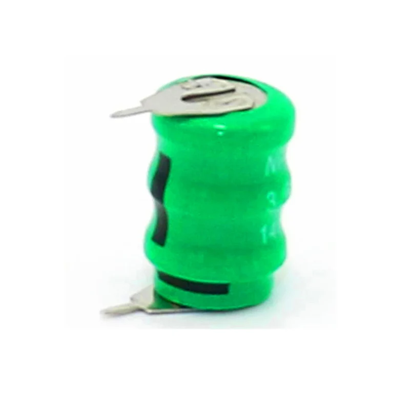 3Pcs Ni-MH Button Rechargeable PLC Data Backup Battery 3.6V 40MAH with 2Pin Lugs