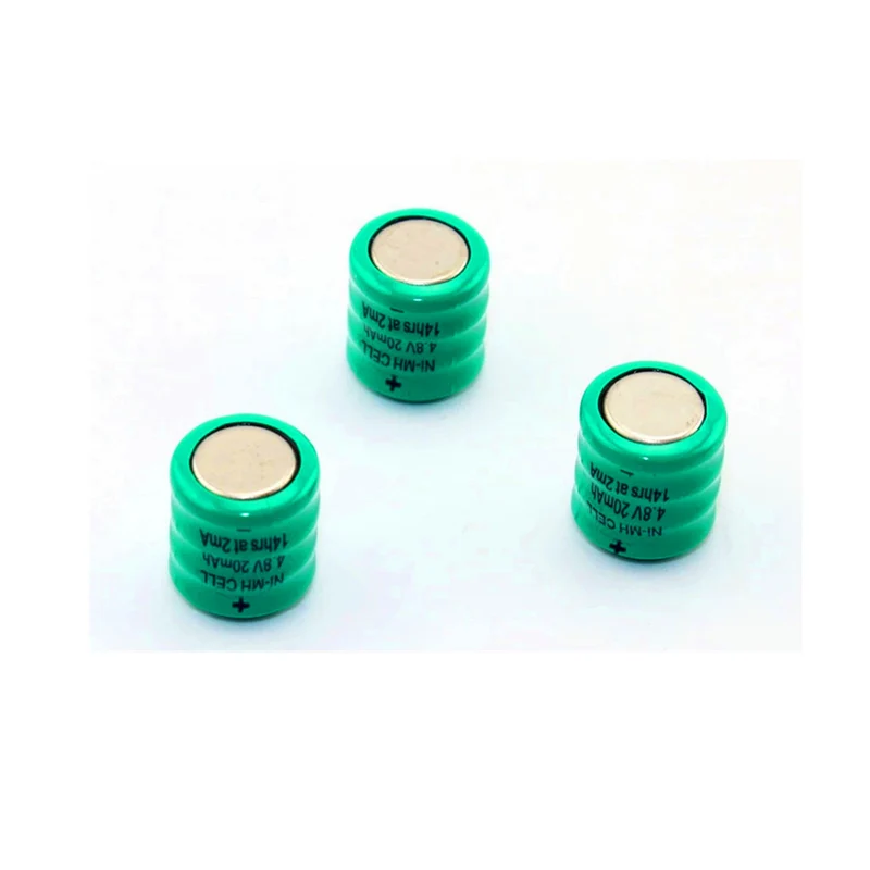 3pcs 4.8 V 20MAH Ni-Mh Button Battery for Car LED Flashlight Lenser 7575