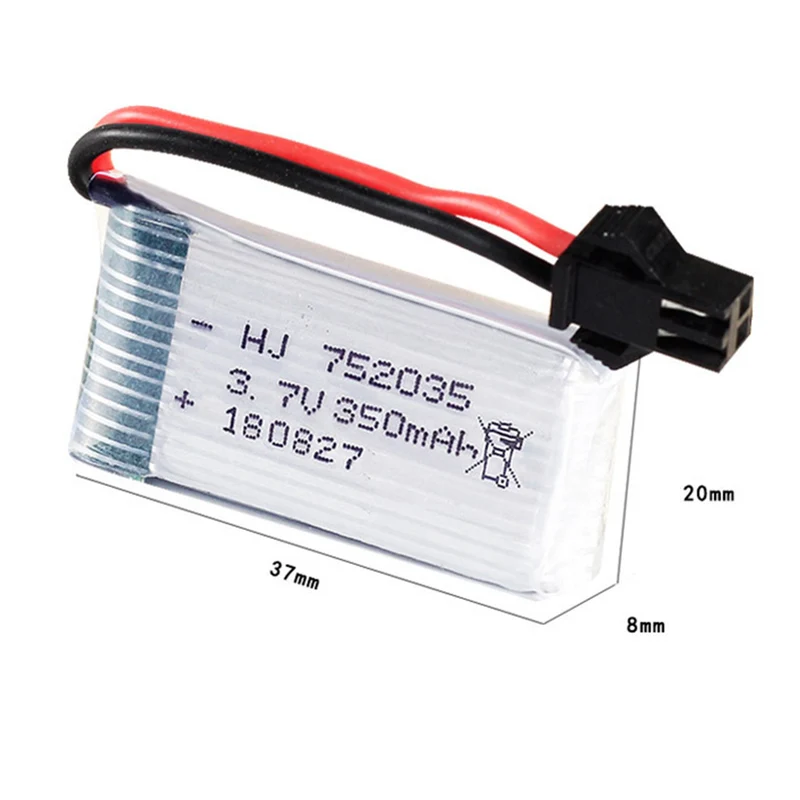 3 pieces 3.7V 350mAh 752035 li-polymer battery for TT661 TT662 TT663 deformation rc car robot