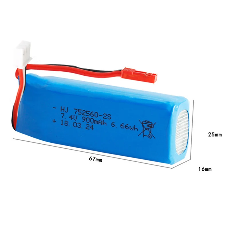 7.4v 900mAh 752560 li-polymer battery for XK X520 XK X420 RC Quadcopter