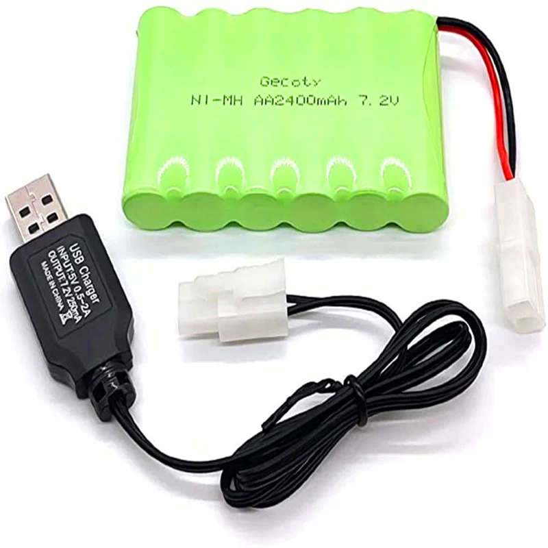 7.2V 2400mAh rechargeable NI-MH AA (KET plug)