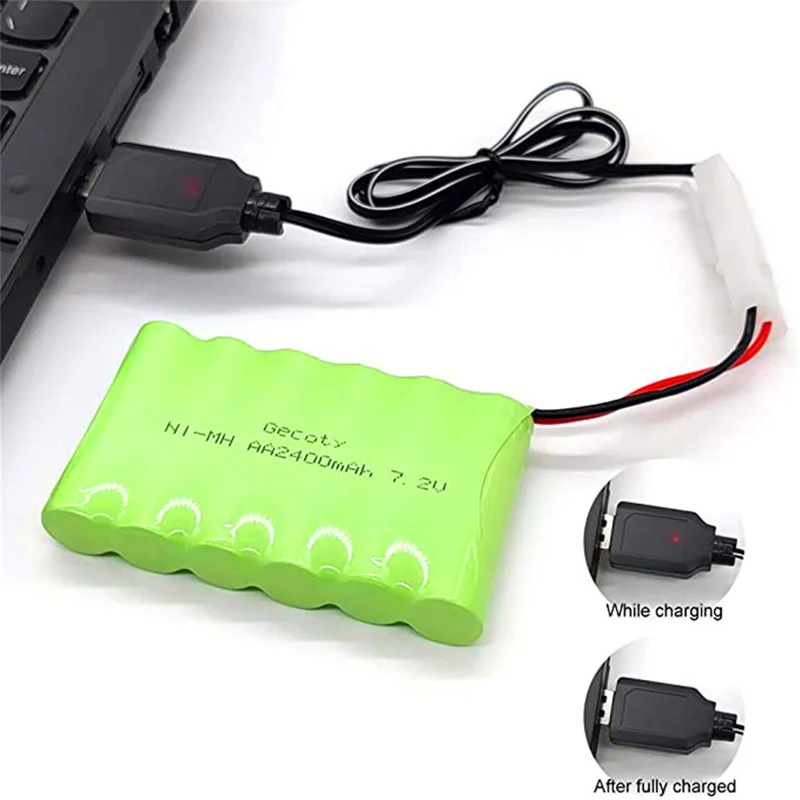 7.2V 2400mAh rechargeable NI-MH AA (KET plug)
