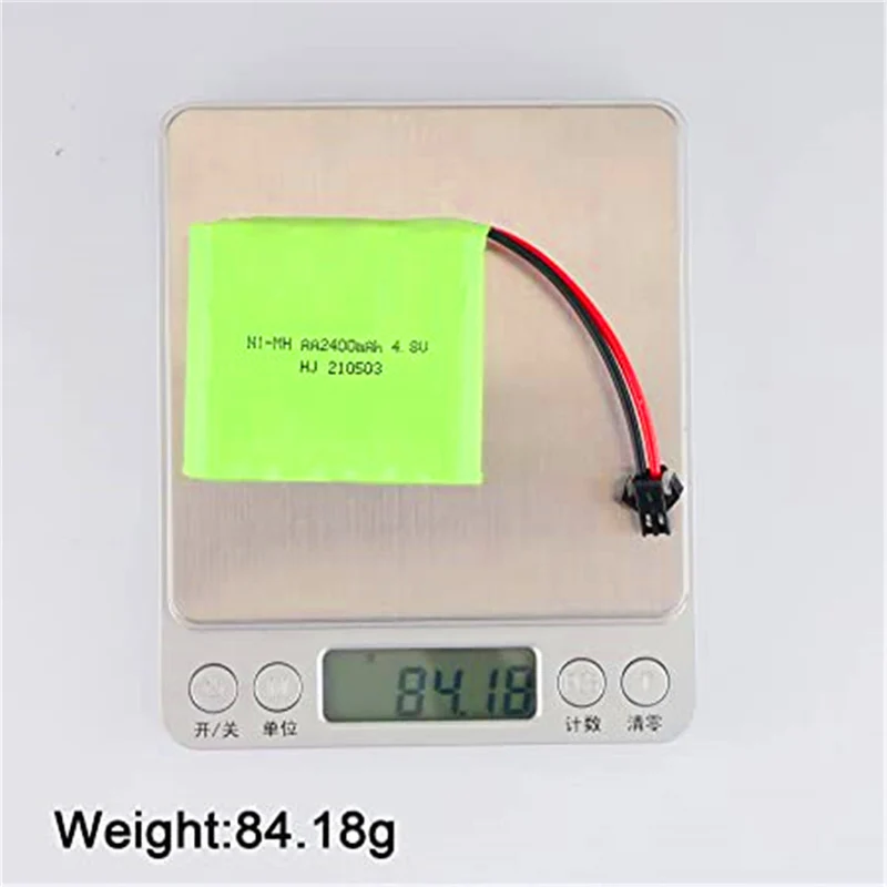4.8 V 2400 mAh NI-MH AA battery with SM-2P 2-pin connector and USB charging cable