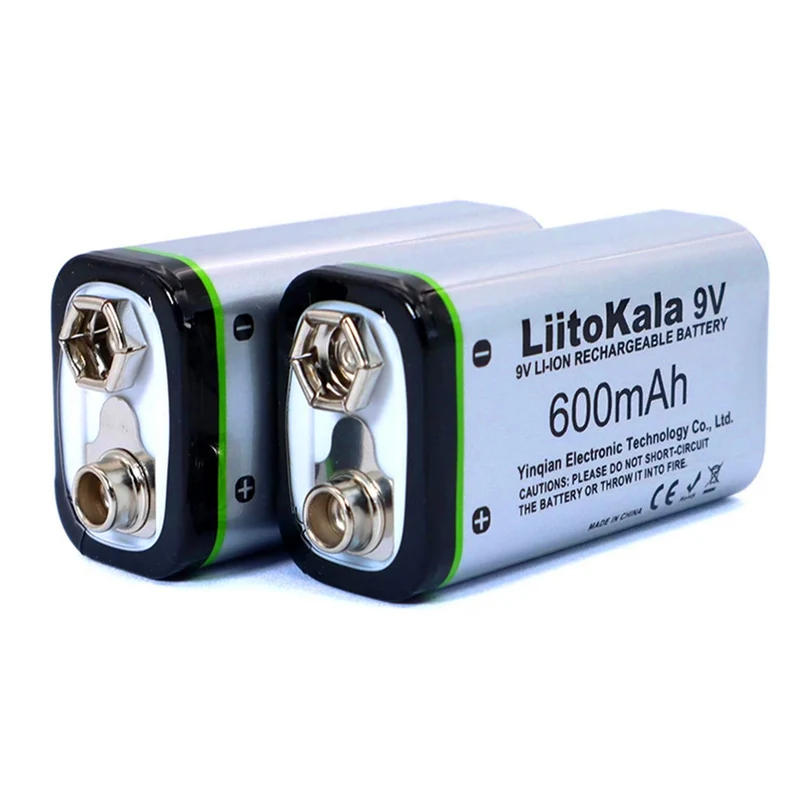 3PCS 600mAh 9V Lithium Ion Battery 6F22 Rechargeable Battery Microphone Multimeter Remote Control Toy Temperature Gun