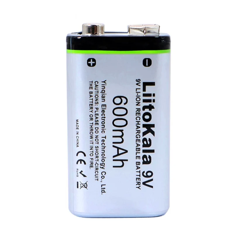 3PCS 600mAh 9V Lithium Ion Battery 6F22 Rechargeable Battery Microphone Multimeter Remote Control Toy Temperature Gun