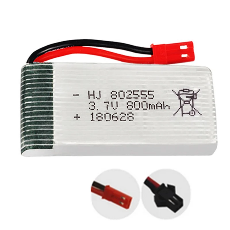 2 pieces 3.7v 800mAh 802555 li-polymer battery for DFD F181 F187 F163 RC Quadcopter
