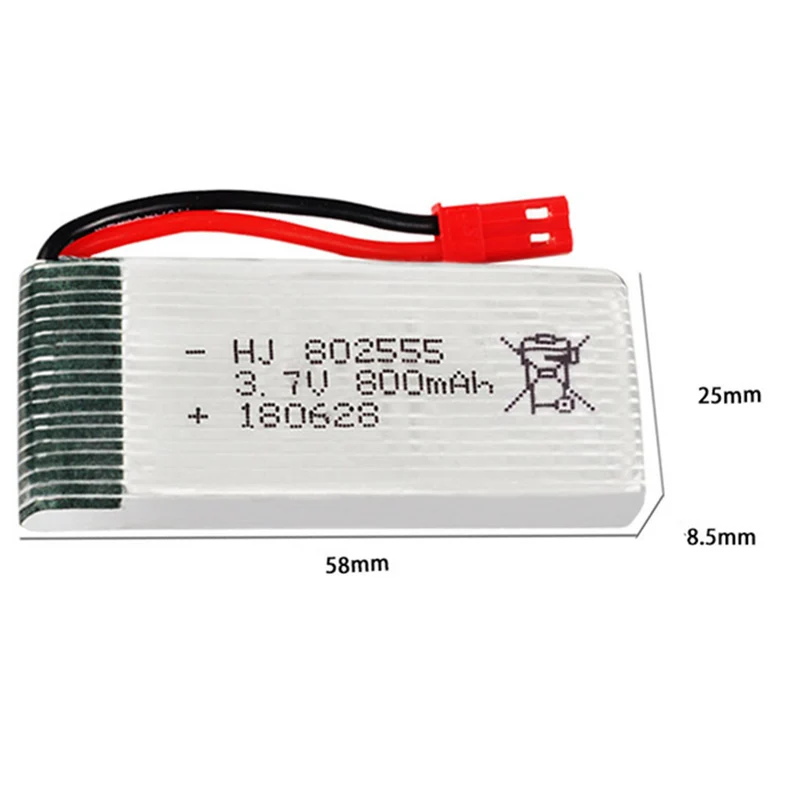 2 pieces 3.7v 800mAh 802555 li-polymer battery for DFD F181 F187 F163 RC Quadcopter