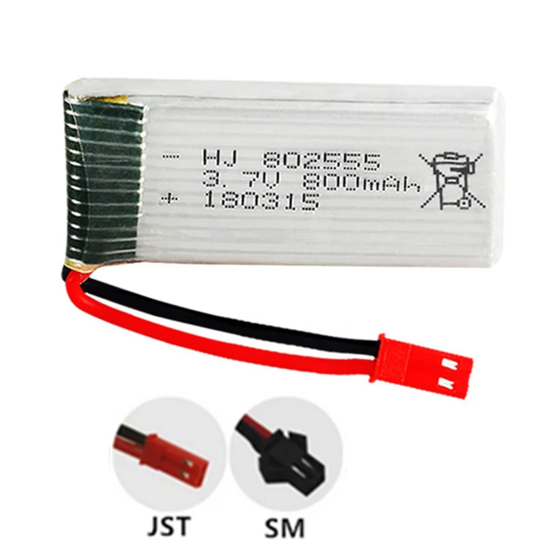 2 pieces 3.7v 800mAh 802555 li-polymer battery for DFD F181 F187 F163 RC Quadcopter