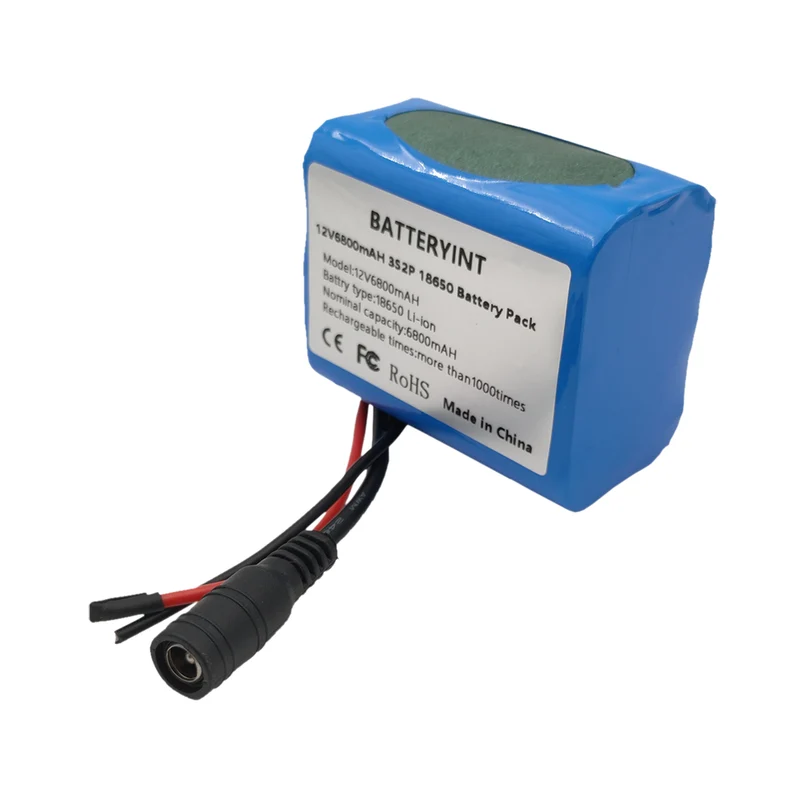 12V 6Ah 6000mAh 18650 Battery Pack BMS With 12.6V 1A charger