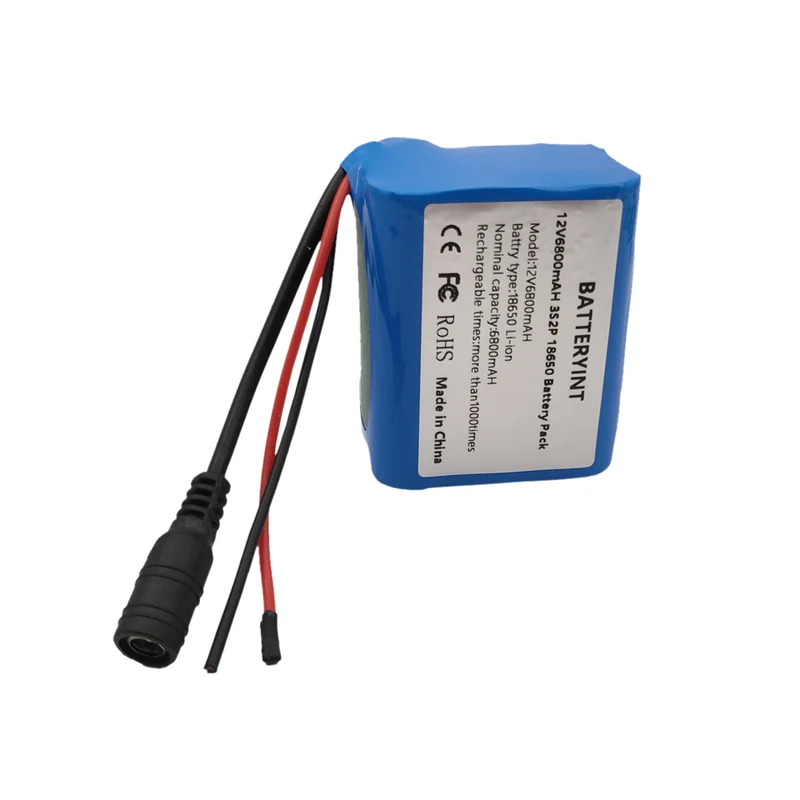 12V 6Ah 6000mAh 18650 Battery Pack BMS With 12.6V 1A charger