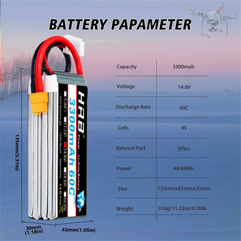 14.8v 3300mah lithium 60C battery for remote-controlled drone car Turk boat airplane