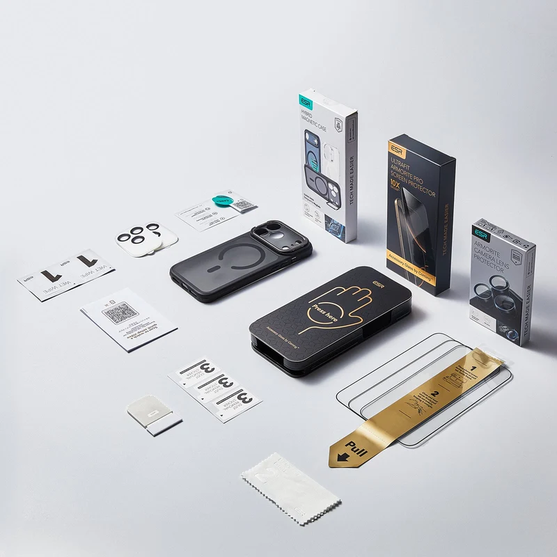 iPhone 17 Pro Bundle Classic Hybrid Magnetic Case (Camera Control, Stash Stand) and Armorite Pro Screen Protector - Clear