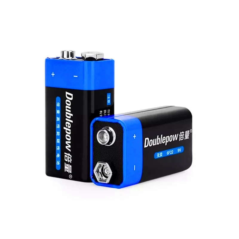 2PCS 9V battery 6f22 primary battery and dry battery, used for multimeter alarm microphone iron box disposable battery