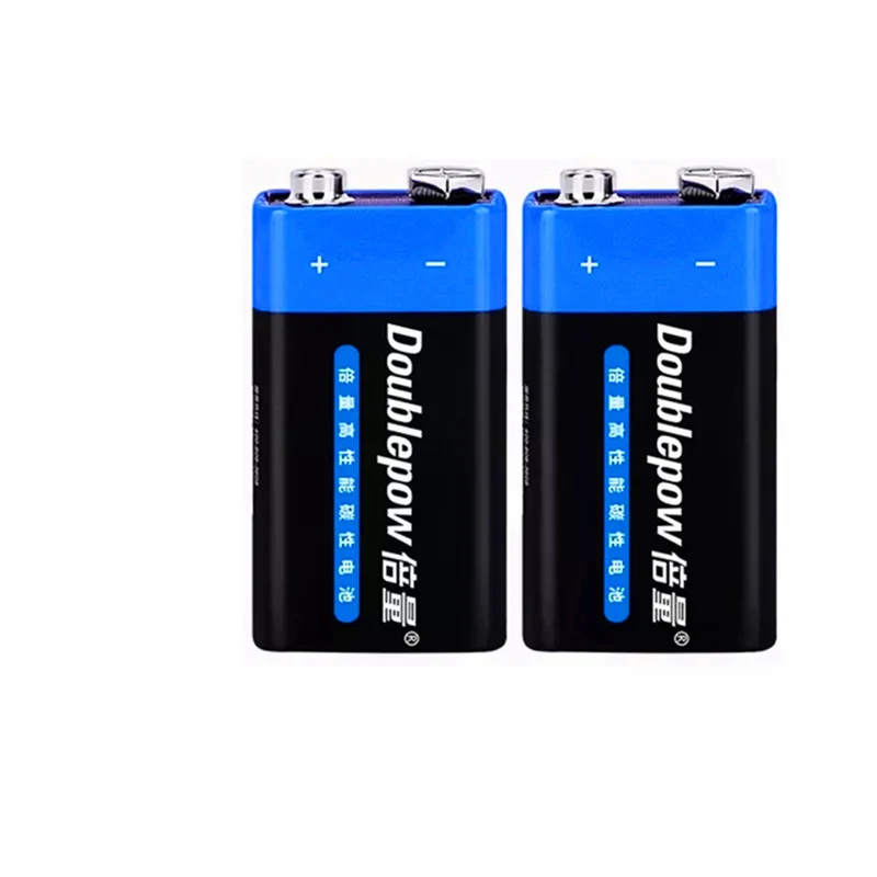 2PCS 9V battery 6f22 primary battery and dry battery, used for multimeter alarm microphone iron box disposable battery