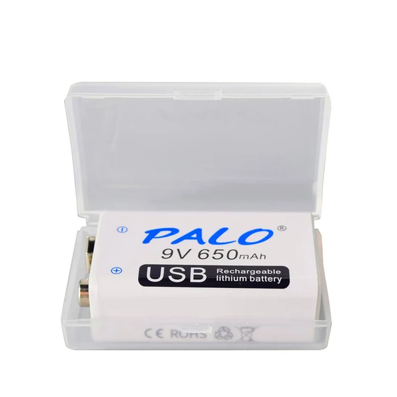 2 pieces 650mAh Micro USB 6F22 9V Li-ion Lithium Battery for Remote Control Helicopter Model Microphone Toy
