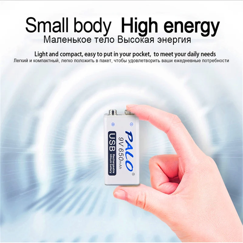 2 pieces 650mAh Micro USB 6F22 9V Li-ion Lithium Battery for Remote Control Helicopter Model Microphone Toy