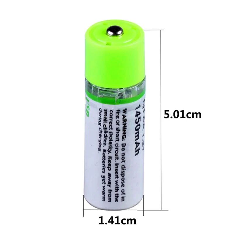 6 pieces USB AA battery Ni-Mh 1.2V 1450mAh rechargeable battery NI MH for shaver remote control