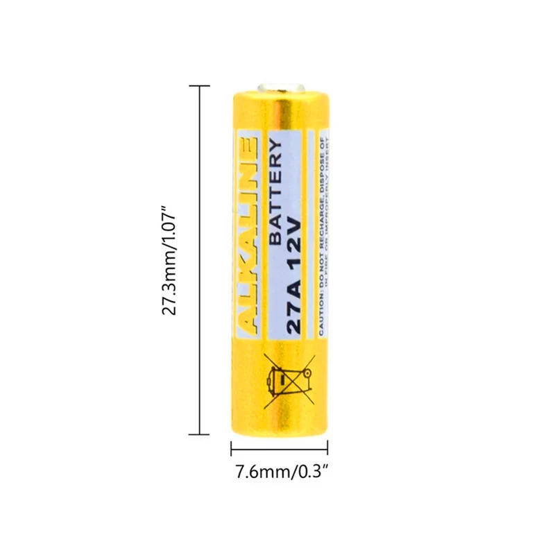 10PCS 27A 12V primary dry alkaline battery 27AE 27MN A27 for doorbell walkman remote control