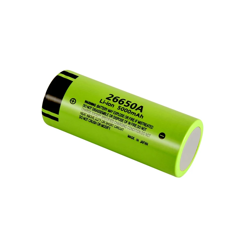 2pcs 26650 5000mAh 3.7V 26650 Llithium ion Battery Flat Top For Flashlight Headlamp