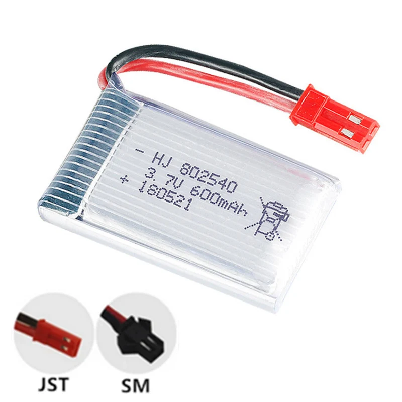 2 pieces 3.7v 600mAh 802540 li-polymer battery for 509 509G 509W 510 FX085C2 aircraft