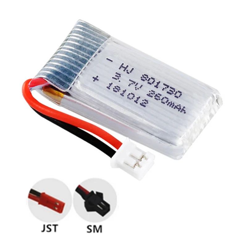 3 pieces 3.7v 260mAh 801730 li-polymer battery for H36 F36 For E010 RC Quadcopter drone