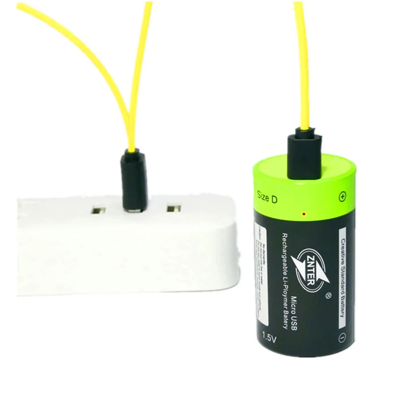 D size 1.5 V 4000 mAh micro USB lithium battery Pilha multifunctional lithium polymer