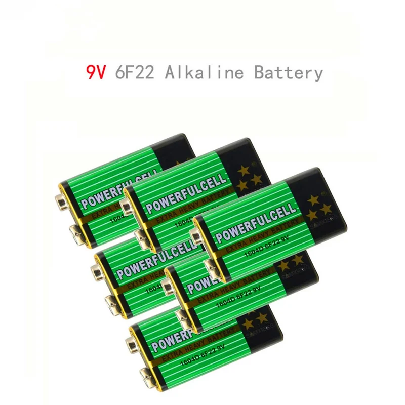 6PCS 6F22 1604D 6LR61 9V battery 100% original high quality zinc-carbon battery for wireless alarm microphone