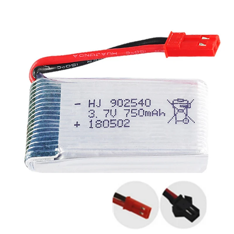 2 pieces 3.7v 750mAh 902540 li-polymer battery for Remote control aircraft X400 X300 X800