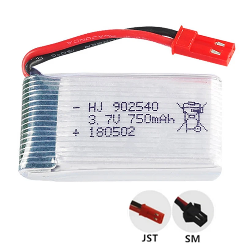 2 pieces 3.7v 750mAh 902540 li-polymer battery for Remote control aircraft X400 X300 X800