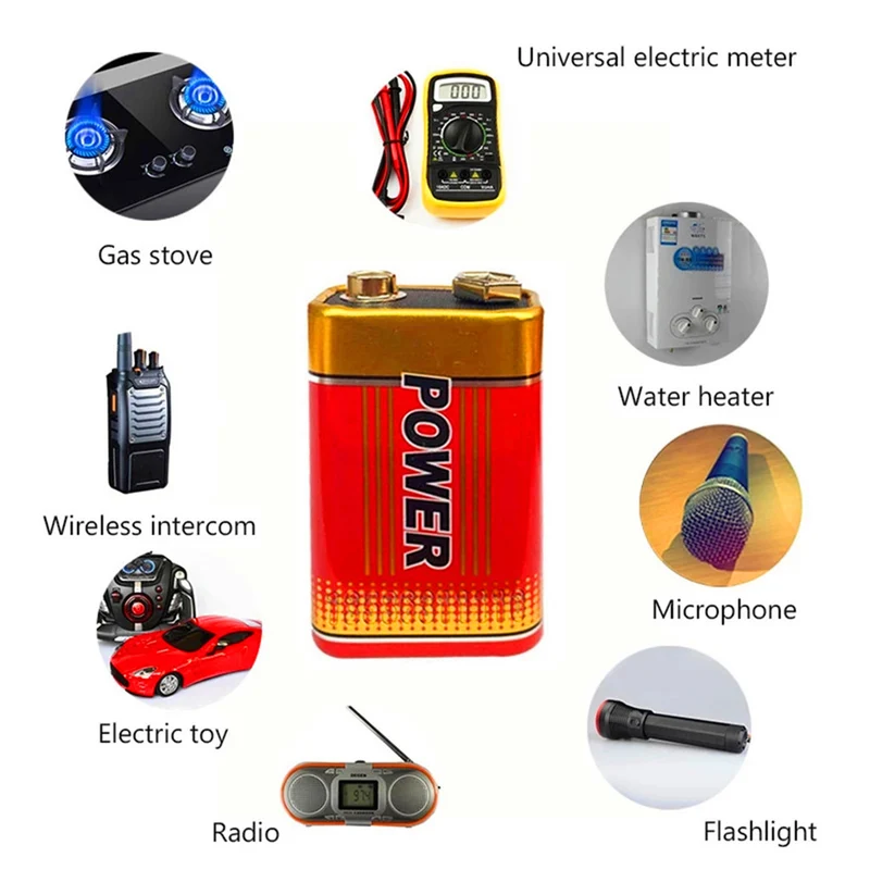 10PCS 6F22 overweight 9V battery original high quality carbon-zinc battery