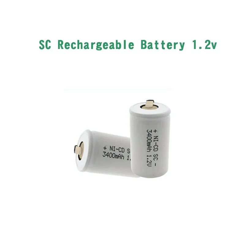 12 PCS SC 3400 mAh 1.2 V battery 1.2 V Sub C NI-CD battery, with drill / driver weldment