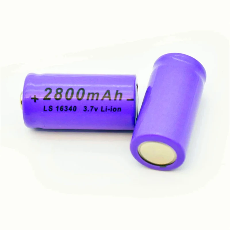 2pcs 2800mAh 3.7V lithium-ion 16340 battery universal ALBC LED flashlight expert 2800mAh LS
